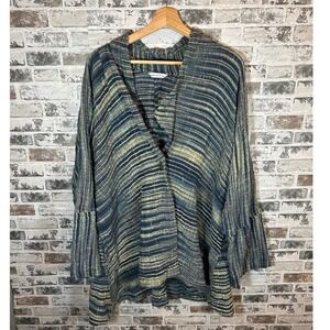 Yasuko Kurisaka Art to Wear Hand Woven Striped Oversized Wrap Sweater